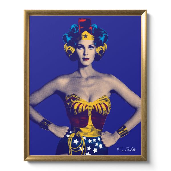 WONDER WOMAN CON ROLOS (COBALT) 16x20 POSTER  Peralta Project