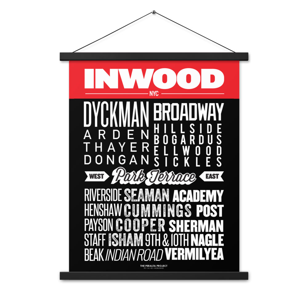 INWOOD STREET NAMES 18 x24 POSTER WITH HANGER