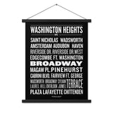 WASHINGTON HEIGHTS STREET NAMES 18 x24 POSTER WITH HANGER