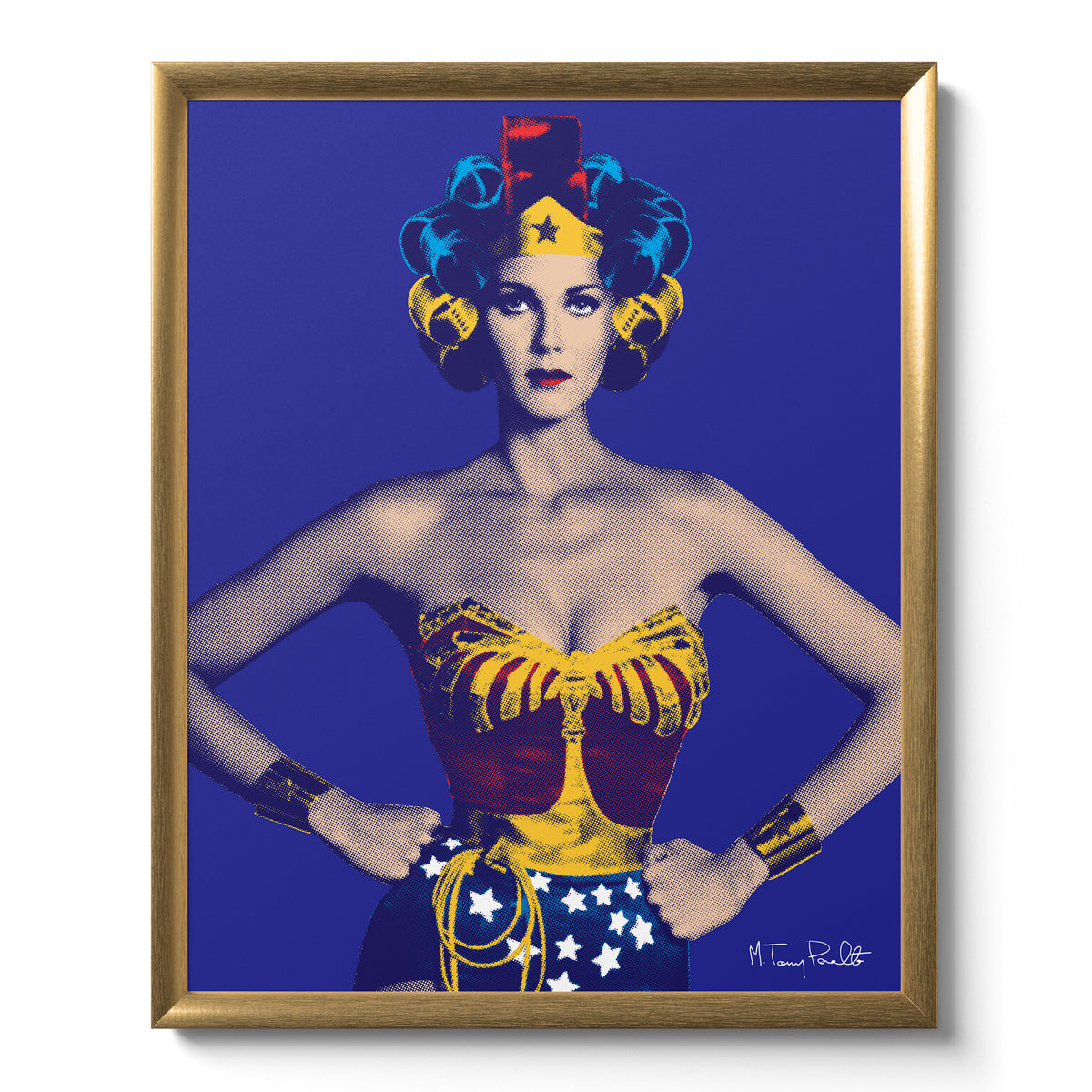WONDER WOMAN CON ROLOS (COBALT) 16x20 POSTER – Peralta Project