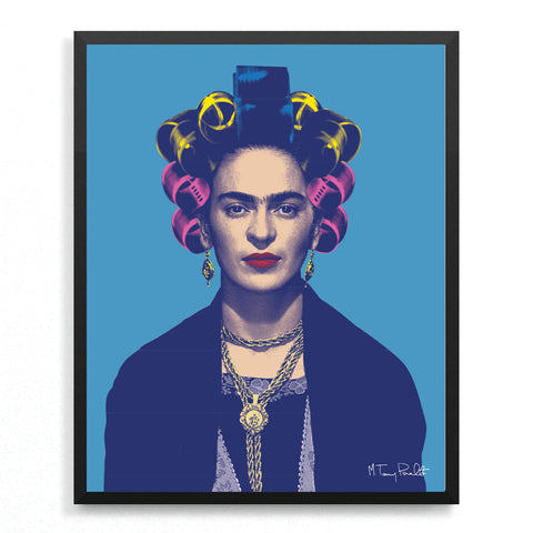 FRIDA CON ROLOS 16x20 POSTER (RECOLORED)